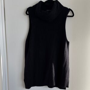 James Perse Black Sleeveless Cowl Neck cashmere Sweater